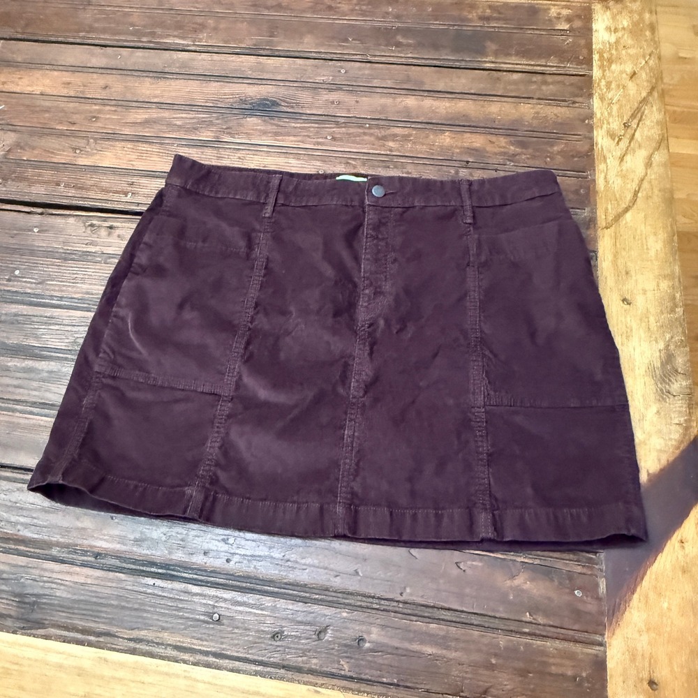 Old Navy Womens A-Line Corduroy Mini Skirt Brown Tupelo Plum 18 610883-01 Fall